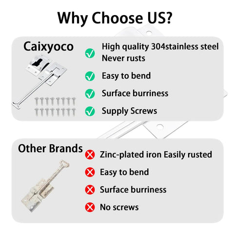 Comparison of Heavy Duty 2 Pack 6 Inch T Style Screen Door Latch Built To Last For RV Camper Trailer Trucks And Motorhomes Stainless Steel Exterior Door Holder Hook Keeper Accessory with other brands.