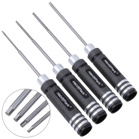 RC Hex Driver Set 1.5mm 2.0mm 2.5mm 3.0mm Allen Wrench Kit with steel bits and non-slip handles for Traxxas RC Cars