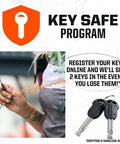 Key safe program with two keys shown for Beefed Up Heavy Duty 12mm Hardened Manganese Steel Bike Chain Lock With Six Sided Links