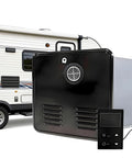 12V Tankless Instant Water Heater With Smart Lcd Control For Rv Camper Trailer Boat Shower Kickin Hot Water Digital temp control next to RV.
