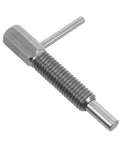No Nonsense Stainless Steel Spring Indexing Plunger Pin M8x1.25 with Rugged L Handle Heavy Duty locking peg for electronics.