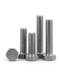 Hardcore Pure Titanium Hexagon Bolts And Outer Hex Screws M10 X 35 Millimeter Badass Fasteners Smooth Ride For Gritty Diy Metalworking And Auto Repairs, five titanium hex bolts in a row.