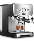 Chill Barista Vibes Semi Automatic Espresso Machine With Integrated Steam Wand brewing double shots of espresso.