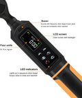 Digital Torque Wrench With 3 Eighths Inch Drive And Dual Direction Ratchet, showing LED screen and controls for automotive use.