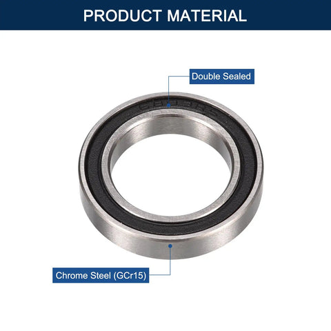 6803-2RS Deep Groove Ball Bearing 17x26x5mm Double Rubber Sealed Pre Lubricated Chrome Steel High Speed Low Noise ABEC 1 P0 For RC Hobby Robotics CNC And Precision Machinery, chrome steel