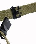 Close-up of OD Green M1 Garand Two Point Rifle Sling US GI Pattern Cotton Canvas Web Sling With Correct WW2 Hardware Reproduction