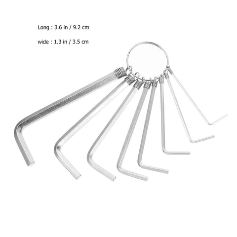 Chill Out With This Hapinary Steel Hexagon Key Wrench Set, 8-piece, 3.6 in silver L-keys on ring