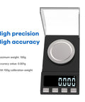 Rechargeable Precision Milligram Scale 0.001g Accuracy, 100g Capacity, Portable Pro Grade Jewelry Scale with calibration weight