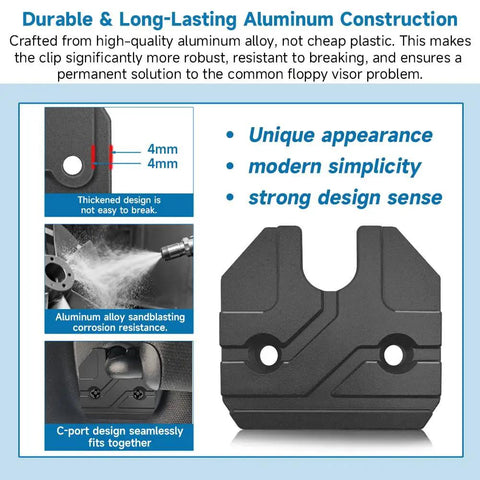 Sun Visor Repair Kit For Dodge RAM 1500 Trucks 2019 To 2023 Aluminum Alloy Clip design details.