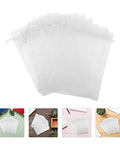White Organza Gift Bags 100 Pack Drawstring Candy Bags For Party Favors And Wedding Decor Clear Sheer Mesh Gift Wrapping Bags