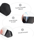 Step-by-step application of 8 Pcs Slip Rug Tape Fixing Stickers For Hardwood Floors Tiles And Rugs, easy peel adhesive.