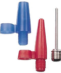 Air inflator nozzle set for 16-250 120V Tankless Wall-Mount Inflator For Tires And Gear, includes blue, red connectors, metal needle