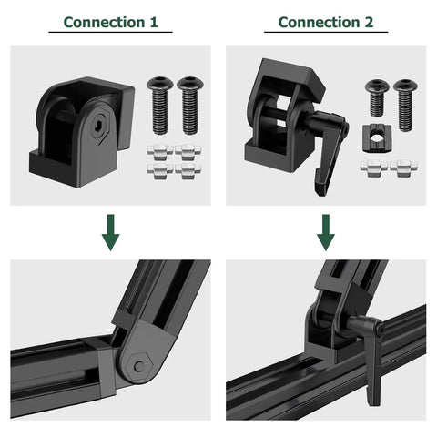 4 Pack Angle Connector Joints For 3030 Nut8 Aluminum Extrusion, 180 Degree Rotation Flexible Hinge, Easy DIY Assembly, Pro Grade Aluminum Profiles Connector Kit For EU Standard Builds on 3030 extrusion