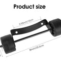 Eyoloty universal patio heater wheel kit, side view, stainless steel silver bracket with black wheels