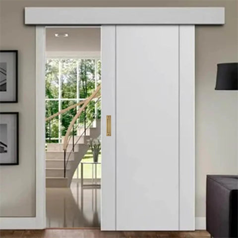 Rectangular Recessed Sliding Door Pulls 2 Pack Champagne Gold Flush Pull Aluminum Alloy Closet Door Finger Pulls installed on white door