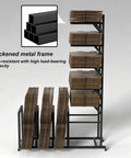 No Nonsense Heavy Duty Steel Box Cart With Smooth Rolling Casters Eases The Burden Of Moving Packed Paper Products And Keeps Your Shipping Corner Looking Sharp And Uncluttered, showcasing thickened metal frame with stacked cardboard boxes.