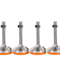 Set Of 4 Heavy Duty Adjustable Leveling Feet, Rock Solid Carbon Steel Levelers With 50mm Rubber Base, Stop Jittery Furniture In Its Tracks.