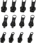 12 Piece Zipper Repair Kit With Removable Sliders For Clothes Backpacks Jackets And More Durable Black Zipper Fasteners Set For Sewing And Quick Fixes