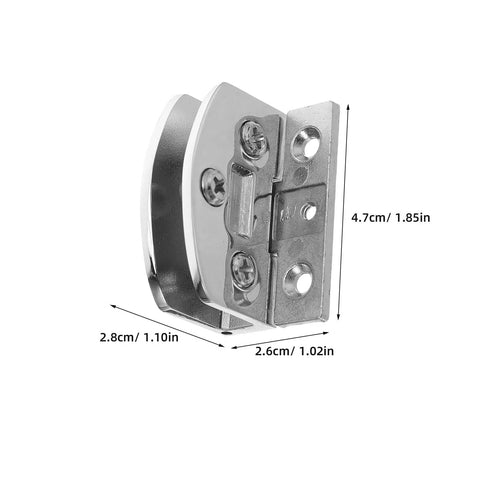 Two Pack Small Glass Door Hinges Pivot Hinges For Shower Doors Cabinets Cupboards Hardware With Adjustable Dual Sided Clamp Silver Finish