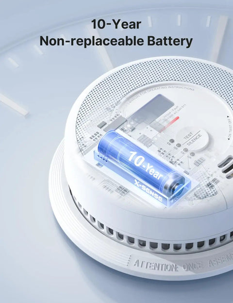 Wireless Smoke and CO Detector System XP0H-WN 3-Pack With Interconnected Alarms, No WiFi Needed, 10-year battery