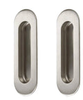 Stainless Steel Oval Recessed Sliding Door Flush Pull Handle 120mm By 40mm Brushed Satin Nickel Finish 304 Stainless Steel Pack Of 2