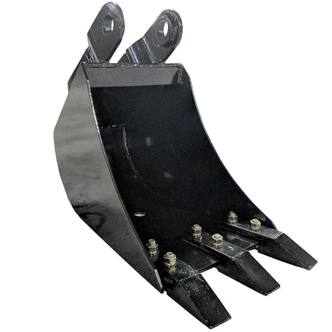 12 Inch Front Hoe Hydraulic Tilt Bucket For Mini Skid Steer Fronthoe Backhoe Excavator With Bolt On Forged Carbon Steel Teeth
