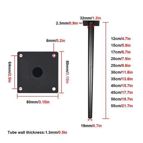 Heavy Duty Metal Cone Table Legs Four Pack Tough As Nails Iron Support Posts With Wide Base Plate Rust Resistant Replaceable Hardware Kit For Living Room Television Stand Kitchen Island Or Home Garage Workshop Upgrade dimensions and features