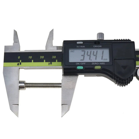 Digital caliper measuring a screw length for Deluxe Tractor Steering Wheel Spinner Knob for Kubota M RTV B BX L Series