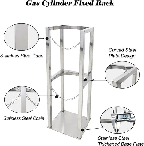 Heavy Duty Gas Cylinder Cart Rack For 8 To 10 L Cylinders Built To Last, Durable, Mobile Storage Solution For Workshops And Offices, Corrosion Resistant 304 Stainless Steel, Easy Access Design For Secure Organized Cylinder Housing
