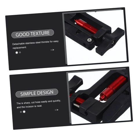 Hydraulic Hose Fitting Insert Tool For Bicycles With Needle Driver And Detachable Thimble Lock close-up view showing design details