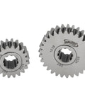 Close-up of 8500 Series Gear Set For Automotive Differential Ring And Pinion, 1.588 Spur Ratio, 10 Spline, Steel Construction