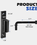 Dimensions of 7 Inch Heavy Duty Bolt On J Bolt Gate Hinge With M20 Thread For Large Driveway Gates Up To 1100 Lbs Ball Bearing Hinge 2 Pack