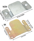 Two Pairs Universal Sectional Sofa Interlock Connectors Iron Bracket Hardware with size dimensions shown
