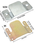 Two Pack Universal Sofa Interlock Buckles Couch Clips For Fixing Split Sections Heavy Duty Iron Furniture Connectors dimensions shown