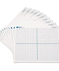 Set of 10 double-sided X Y axis dry erase mats for graphing in math classrooms, 9 by 11 inches, kid-friendly learning tools.