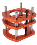Heavy Duty Pro Grade Router Lift Base Aluminum Alloy Kit With Four Jaw Clamping Router Table Insert Plate Lifting System For Woodworking Engraving And DIY Projects On Small Trimming Machines, orange aluminum alloy lift base