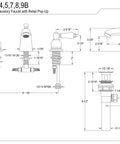 Diagram of Vintage Victorian Mini Spread Lavatory Faucet In Brushed Nickel, Solid Brass Construction, Duraseal, 4 to 8 in center