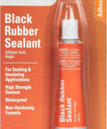 Black Rubber Sealant Tube 1.5 Oz High-Strength Ready-To-Use Adhesive For Weather Stripping Sealing Doors And Windows Glass And Electrical Connections Won't Dry Out Or Become Brittle, product packaging