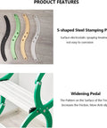 Close-up of S-shaped steel stamping plates in various colors for heavy duty attic ladder features.