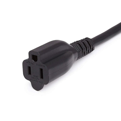 Close-up of the plug end of the 20 Foot Heavy Duty Extension Cord Slick Plug N Play Power Cable for Home Office.