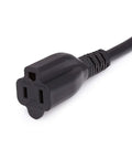 10 Ft 3 Prong Indoor Extension Cord Set, 2 Pack, Tough Duty Power Extenders For Home And Garage, 13 Amp 125V Black, 16 AWG Cords For Electronics, Tools, And More. Black 3-prong female connector