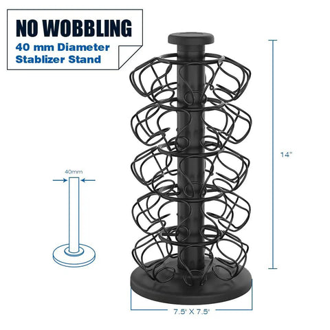Wobble Free 35 Pod Coffee Pod Carousel Compatible With Keurig K Cup Pods And Third Party Pods, Holds 35 Pods, Smooth Spin Stand