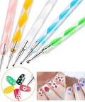 21 Piece Nail Art Kit With Resin Palette Dotting Pens And Brushes For Acrylic Nails And Nail Art Includes Pro Grade Double Ended Dotting Pens