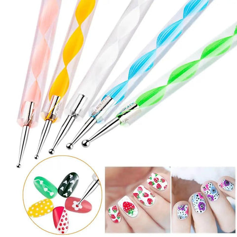 21 Piece Nail Art Kit With Resin Palette Dotting Pens And Brushes For Acrylic Nails And Nail Art Includes Pro Grade Double Ended Dotting Pens