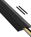 30ft Floor Cord Cover Linkable Cable Protector For Hiding Extension Cords And Preventing Trips, Heavy Duty Black PVC Cord Hider with cables