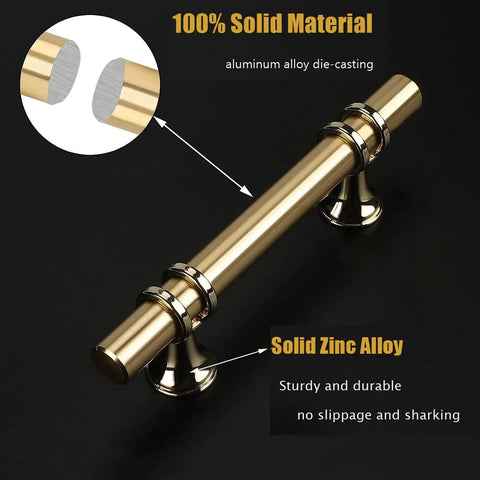 Gold Cabinet Handles 10 Pack Brushed Brass Pulls For Kitchen Cabinets And Dresser Drawers Champagne Gold Pull Hardware