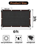 Heavy Duty Shade Cloth 70 To 90 Percent Sunblock Net For Garden Patio Greenhouse Outdoor Pergola Lawn Poolside Shade Sails For Plants Kennel Chicken Coop And Easy Hang Shade Net Cover shown in size 6ft by 3ft with grommets for installation.