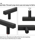 Close-up view of 25 Pack 3 Inch Black Cabinet Pulls Stainless Steel Drawer Handles With Mounting Screws, showing durable black finish.