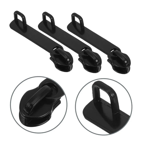 Explosion-Proof Zipper Pull Replacement Kit For Luggage And Suitcases, 10-Pack Nylon Puller Heads shown, close-up of anti-snag design