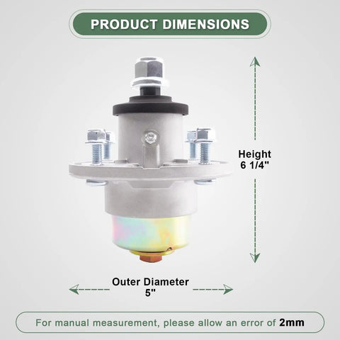 Spindle Assembly Swap Out For 42 Inch 48 Inch And 54 Inch Decks Fits ZTrak And S Series Lawn Tractors dimensions shown